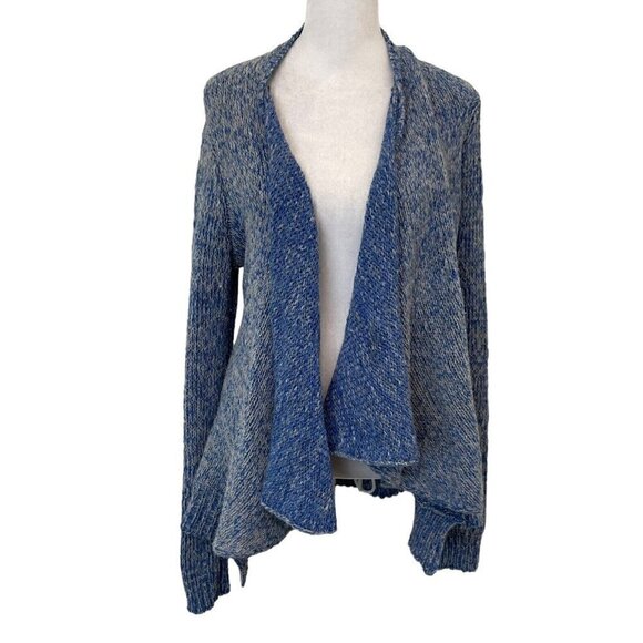 Anthropologie Moth Wool Blend Drape Front Knit Cardigan Sweater Blue size Small - Picture 1 of 9